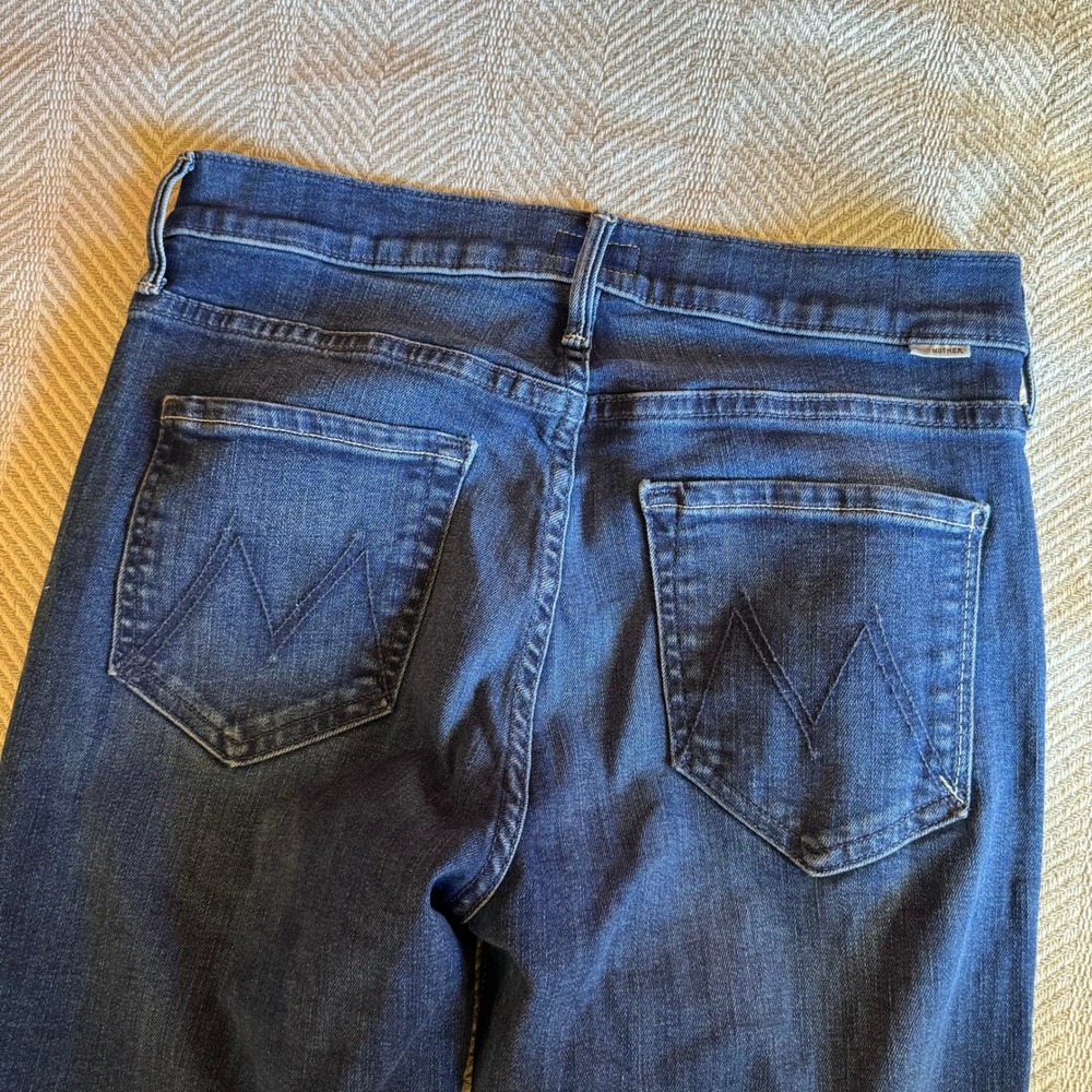 Mother The Mid Rise Dazzler Ankle Jeans Dark Wash Slim Straight Size 28 - Picture 5 of 11